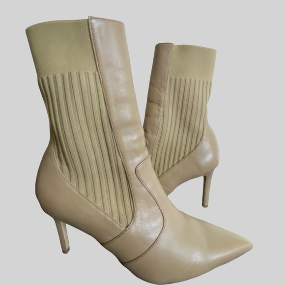 Tony Bianco Womens Caramel Leather Pointed Heel Boots- Sz- 8 1/2 - Picture 2 of 15